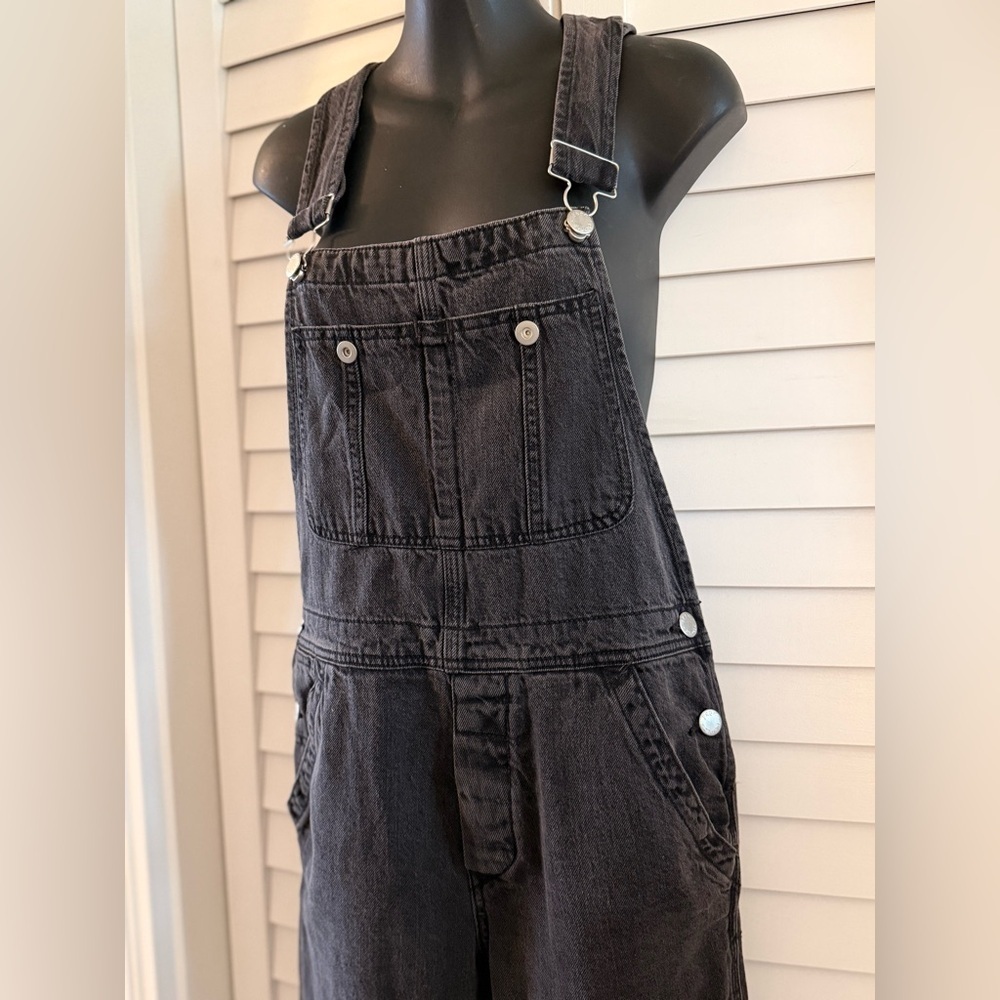 Free People We The Free Ziggy Denim Overalls Black Size 24 - Picture 3 of 10